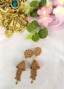 Exquisite Gold Jhumka Earrings