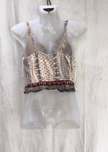 15197. Boho Print Wrap Crop Top