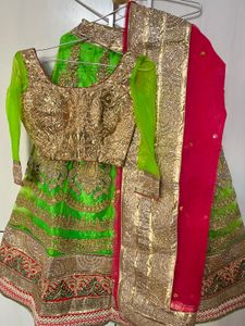 Embroidered Green Lehenga Skirt