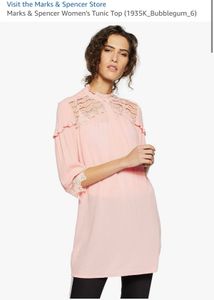 Marks &amp; Spencer Pink Lace Tunic Top