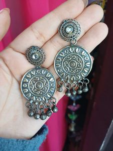 Brass thappa work handmade Dangle Earrings