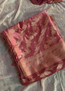 Pink Silk Saree with Stitched blouse (Women’s)