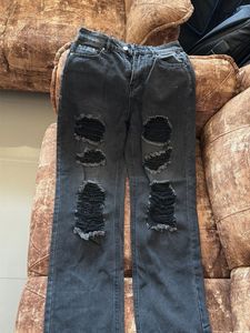 Ripped Black Denim Jeans