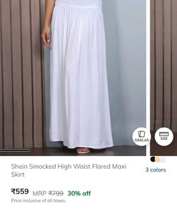 SHEIN High Waist Flared Maxi Skirt – White