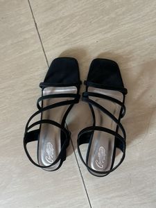 Black Strappy Block Heels