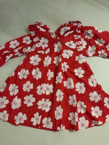 Red Floral Mini Dress