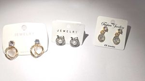 Sparkling Earring Set (3 Pairs)