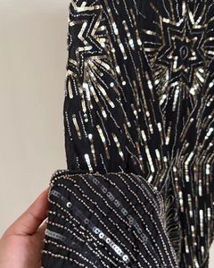 Imported Sequin Embellished Black Party Dress