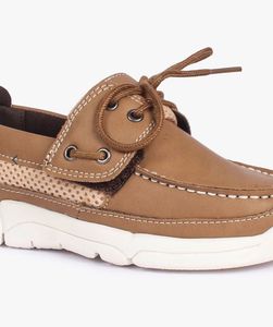Boys Casual Brown Boat Loafers Size 9