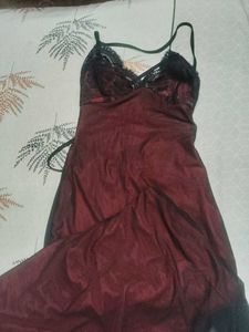 Gothic Red &amp; Black Lace Maxi Dress