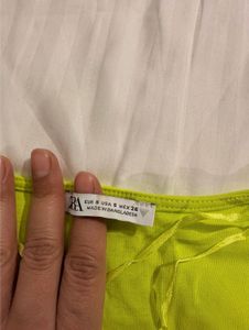 Zara Green Ruched T-Shirt
