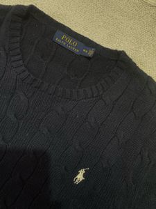 RALPH LAUREN Men's Navy Cable Knit Sweater