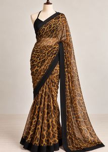Chic Sarees - Red, Leopard, Polka Dot
