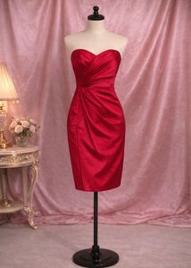 Elegant Red Strapless Cocktail Dress