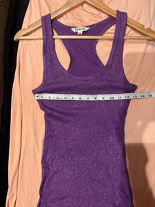 Sparkly Purple Ribbed Tank Top