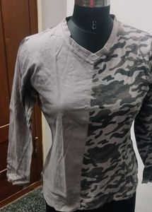Stylish Camouflage Print Top
