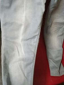 Light Blue Denim Jeans With Double Buttons