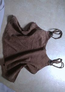 Chic Brown V-Neck Camisole Top