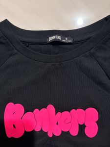 Black "Bonkers" Graphic Crop T-Shirt