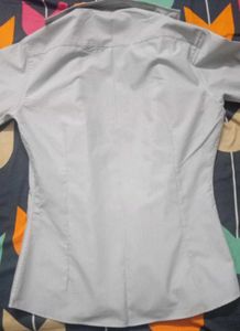 White Vertical Striped Shirt Casual + Formal
