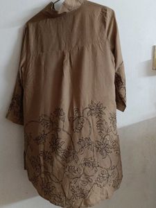 Elegant Brown Collar Kurti