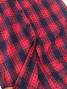 Red Plaid Shirt Dress