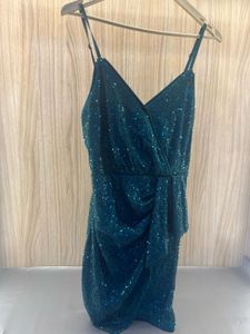 Sparkling Green Sequin Mini Dress