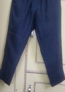 Blue Checkered Kurta with Floral Border