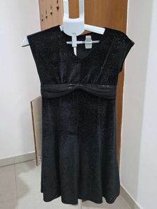 Sparkly Black V-Neck Dress