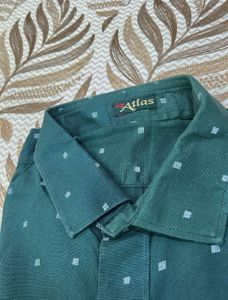 Atlas Green Square Pattern Shirt
