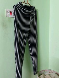 Striped High-Waisted Pants