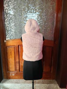 Fuzzy Hooded Fleece Vest