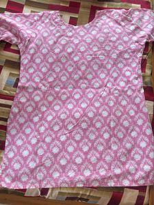 Pink Block Print Kurta