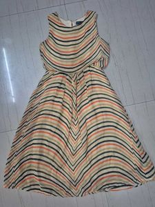 Chic Striped Sleeveless Midi Dress.
