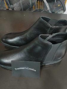 Men's Black Pure Leather Chelsea Boots.TPR Sole