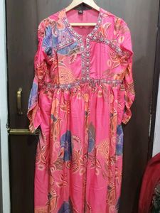 Vibrant Pink Floral Kurta