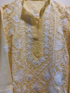 Light Yellow Chikan Kurta