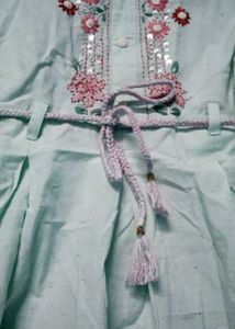 Embroidered Teal Kurta