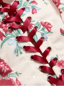 Floral Corset Top with Lace-Up Detail