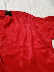 Shein Red Shiny Top