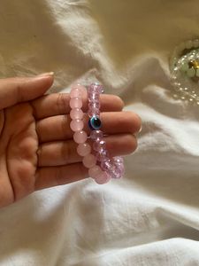 Two pink  pearl bracelet