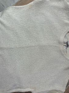Cream Knit Cropped Sweater