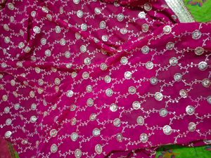 Fully Worked Light Weighted Rani Pink Saree