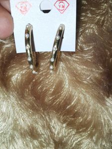 Elegant Pearl Hoop Earrings