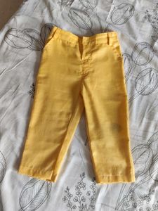 Kids Yellow Kurta pajama with jacket 1-2 year