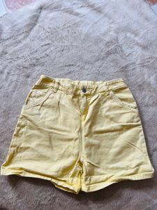 Yellow Denim Shorts