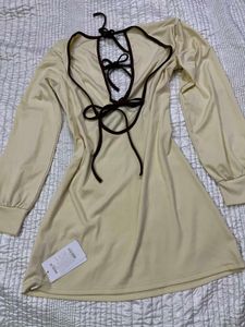 Chic Lace-Up Mini Dress