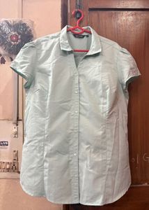Light Green Collared Button-Up Shirt