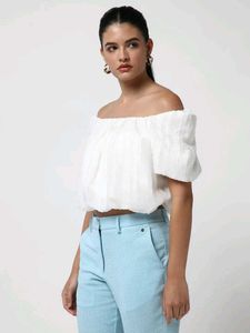 Croset Top with Puff Sleeves
