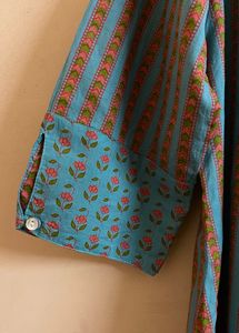 Women's Cotton Ikat Printed Casual Shirt Style Kur